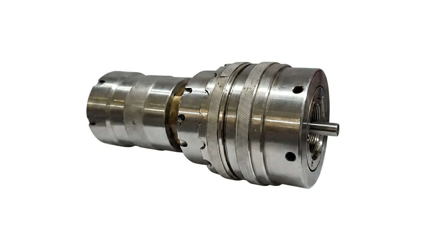 High-precision SS 316 tapping check assembly manufactured by Namdev Engg Works, designed for high-speed automated packaging machinery and bottling lines.